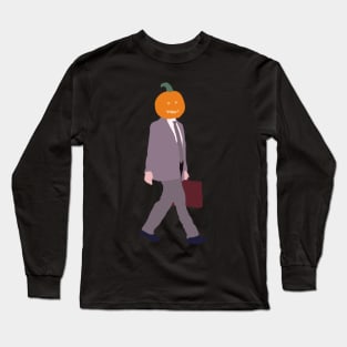 dwight pumpkin head Long Sleeve T-Shirt